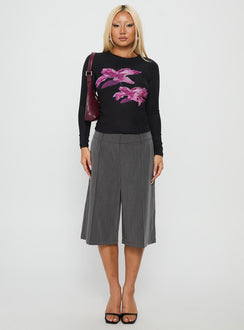 Raldor Long Sleeve Top Black Floral