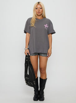 Cowgirl Baby Oversized Tee Charcoal Grey