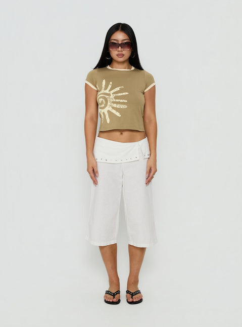 Sutin Tee Khaki Buttermilk Shell