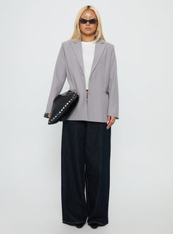 Crowd Pleaser Oversized Blazer Grey