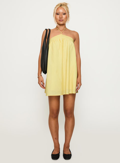 Moonlit Mini Dress Lemon