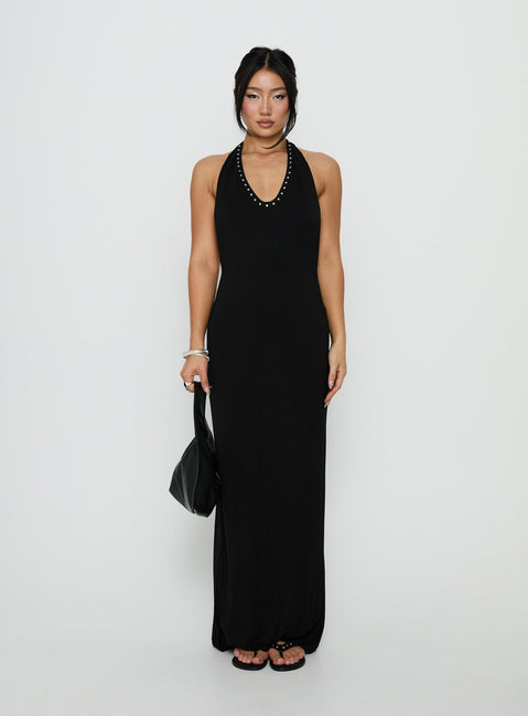 Ascenza Studded Racerback Maxi Dress Black