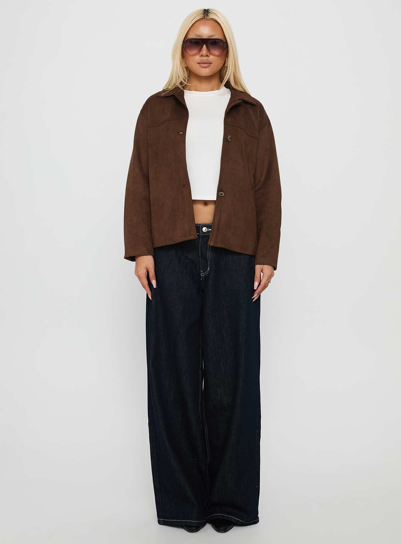 Vaela Faux Suede Jacket Brown