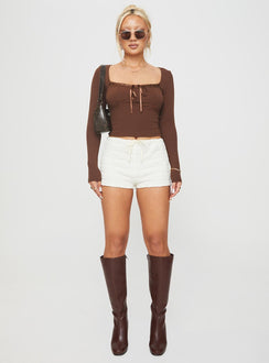 Shakam Long Sleeve Top Brown