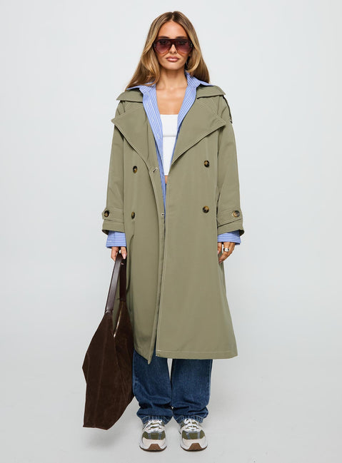 Still Love Trench Coat Khaki