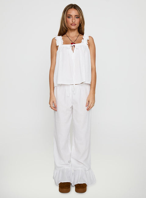 Santabelle Frill Pants White