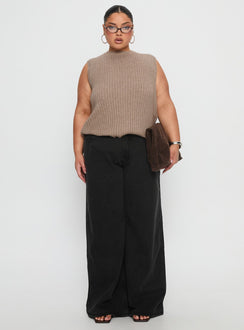 Jessabell Rib Sleeveless Top Mocha Curve