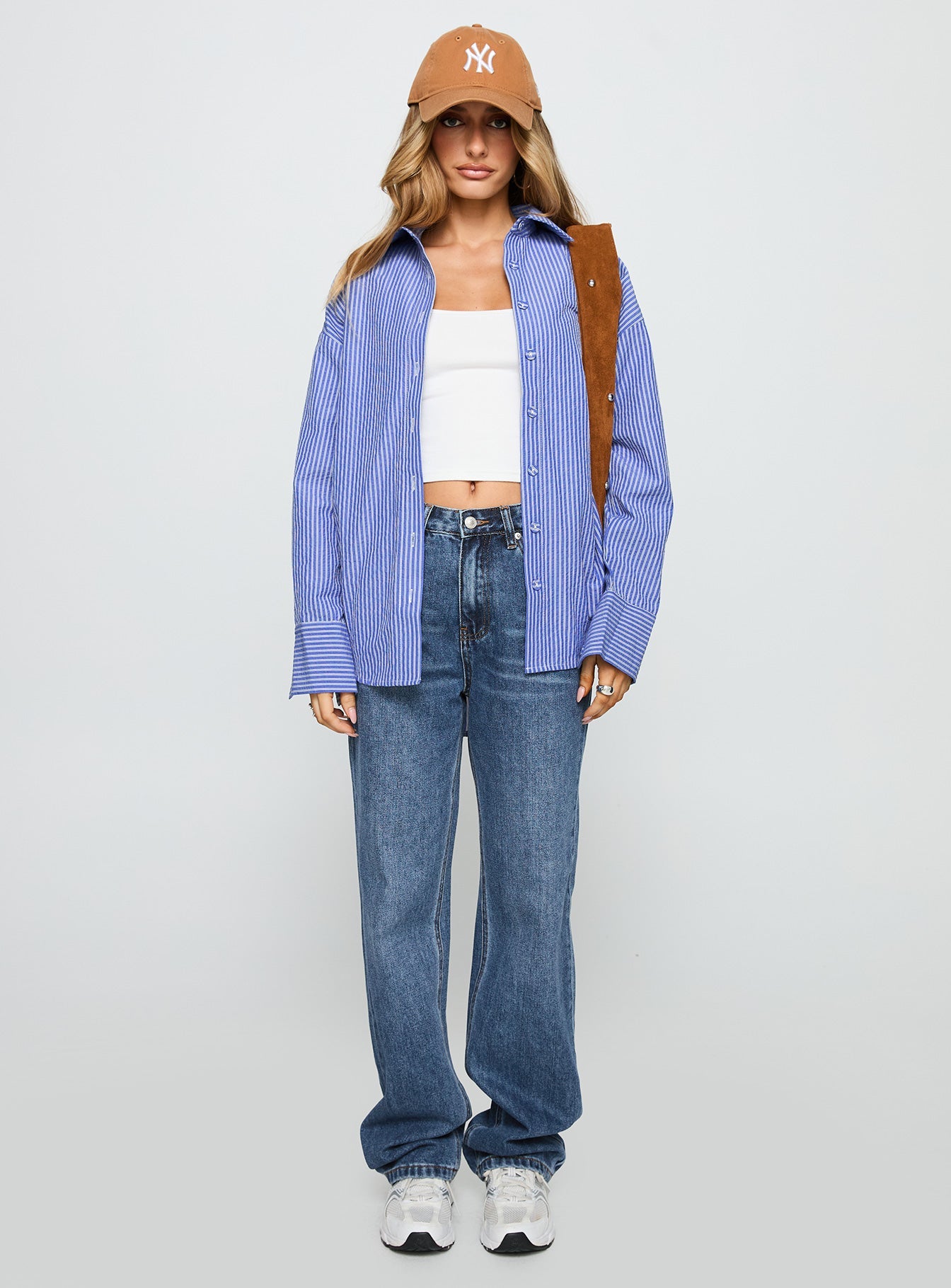 Laid Back Low Rise Straight Leg Jeans Dark Blue Wash