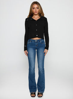 Extraordinary Collared Knit Sweater Black