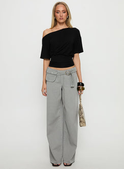 Ashlinn Off Shoulder Drapey Top Black