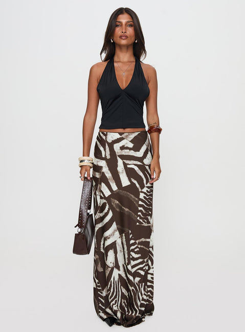   front view of model wearing Princess Polly Rowana Maxi Skirt Multi Maxi 