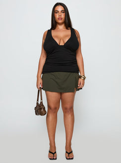 Sublime Ruched Top Black Curve