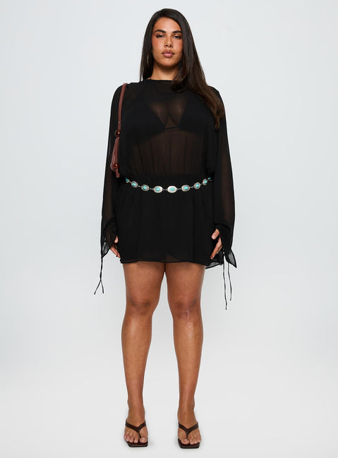 Get Closer Backless Playsuit Black Curve