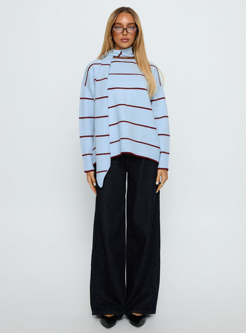 Beanie Oversized Jumper Blue Stripe