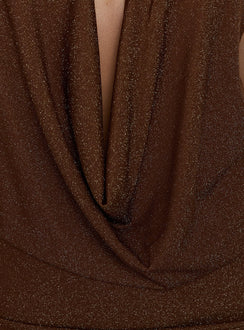 Lanelle Ring Detail Mini Dress Chocolate