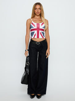 Ramos Low Rise Wide Leg Jeans Raw Indigo Blue