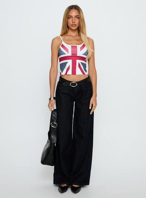 Ramos Low Rise Wide Leg Jeans Raw Indigo Blue