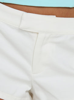 Lestie Embellished Micro Shorts White