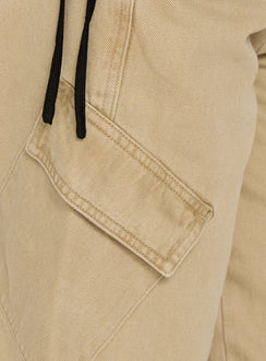 Apres Tie Waist Jorts Stone