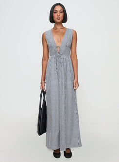 Pokey Maxi Dress Black / White Stripe Petite