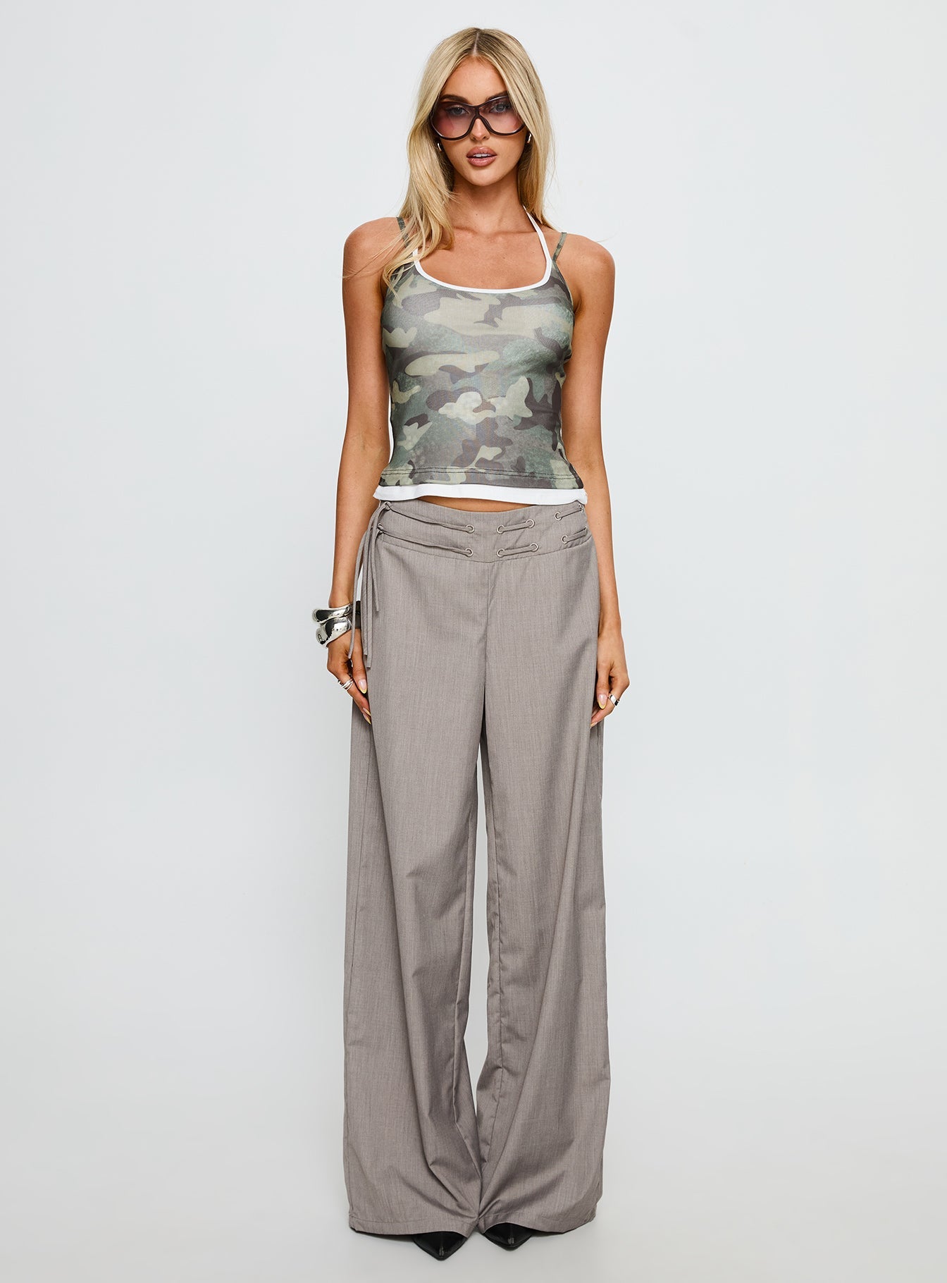 Piera Layered Cami Top Camo