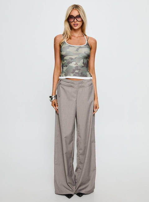 Piera Layered Cami Top Camo