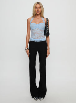 Fantasize Lace Halter Top Blue