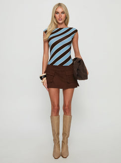 Ex Factor Faux Suede Skort Chocolate Brown