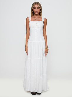 State Of Grace Embroidered Maxi Dress White