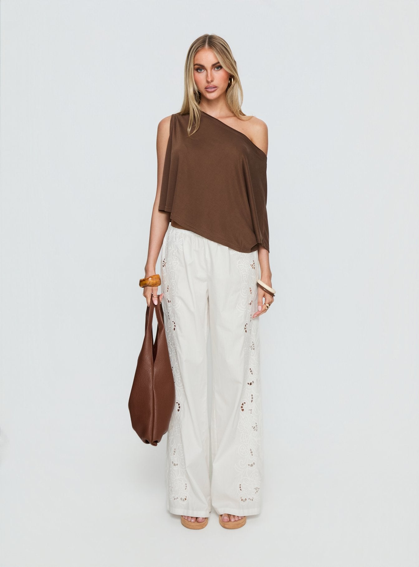 Lucky Spirit Lace Straight Leg Pant White