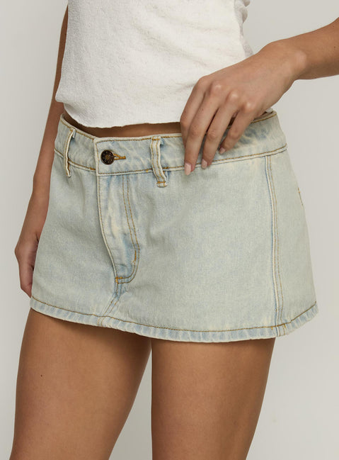 Rhode Mini Skort Light Denim