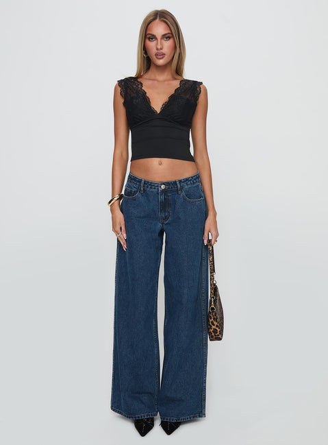 Ramos Low Rise Denim Jeans Dark Blue Wash Petite