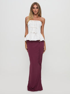 Jaymie Strapless Bow Top White