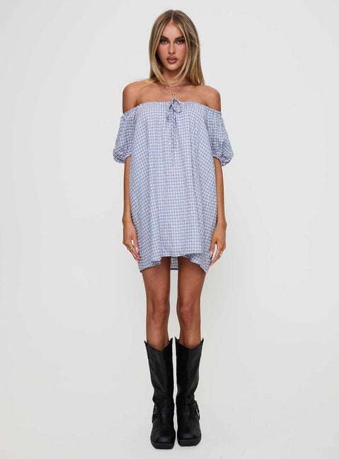 Morning Doves Mini Dress Blue