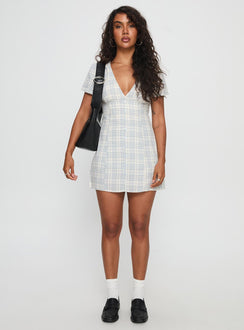 Loveliness Playsuit Blue Check