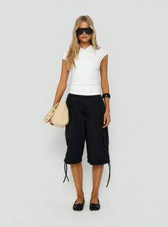 Hudsen Longline Nylon Cargo Shorts Black