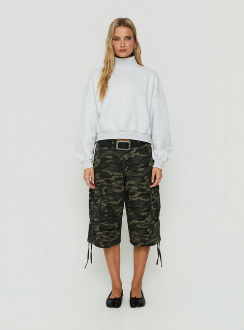 Anyya Funnel Neck Crew Jumper Grey Marle