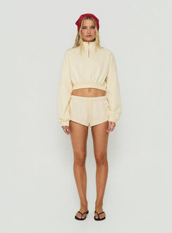 Astridd 3/4 Zip Cropped Jumper Cream