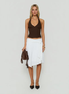 Sherah Halter Neck Corset Top Brown