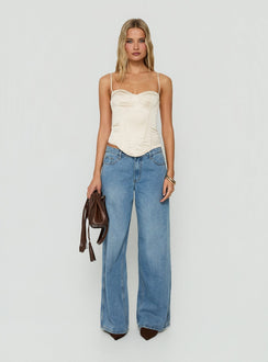 Selesta Structured Bustier Top Champagne
