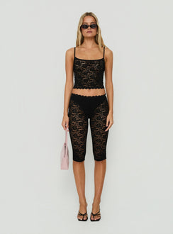 Torrin Lace Capri Pants Black