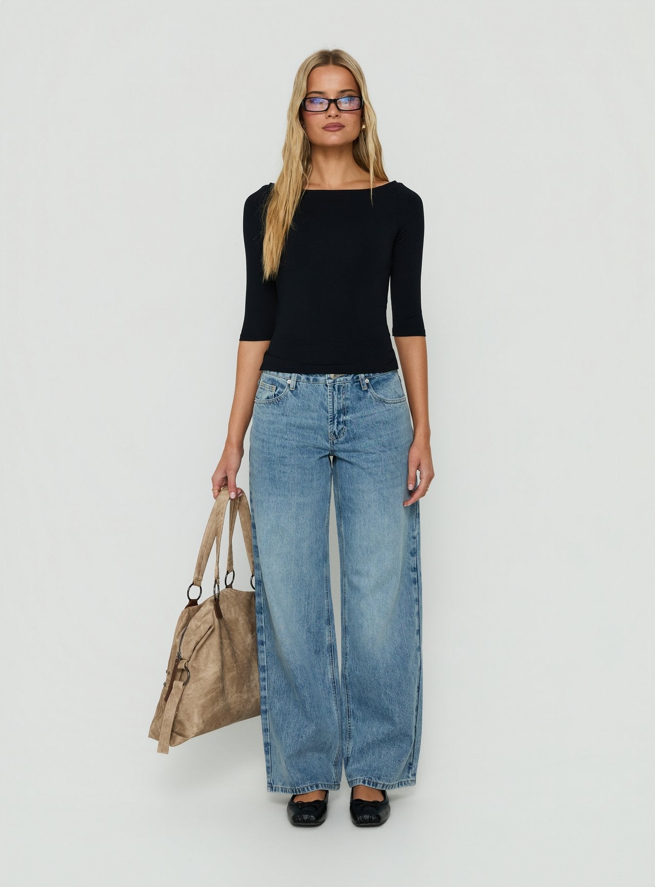 Serenitia Mid Rise Relaxed Jeans Bright Blue