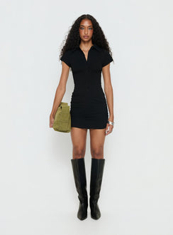 Venecia Corset Shirt Mini Dress Black