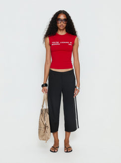 Modern Art Graphic Baby Tee Red