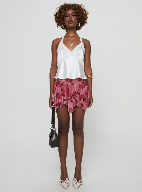 back view of model wearing Princess Polly Annaliese Top White Sleeveless V-Neck 