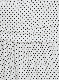 Millen Gathered Waist Halter Maxi Dress White Polka Dot