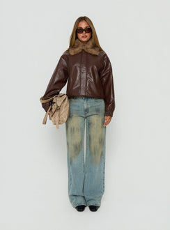 Humankind Faux Fur Jacket Brown