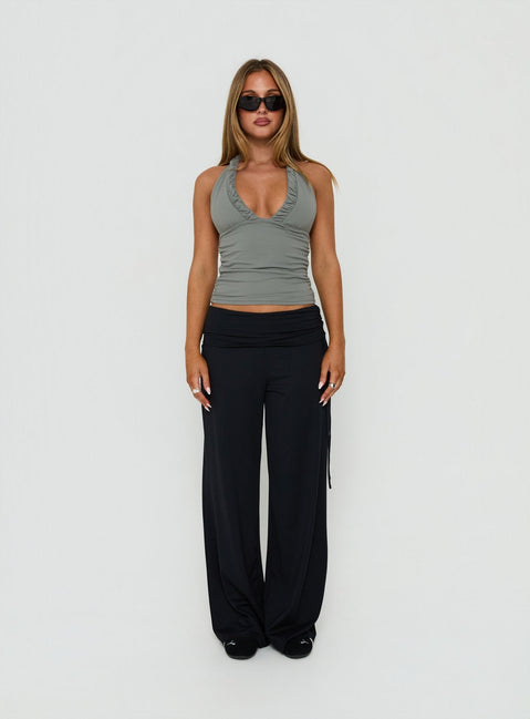 Daily Define Ruched Tie Side Pants Black Tall