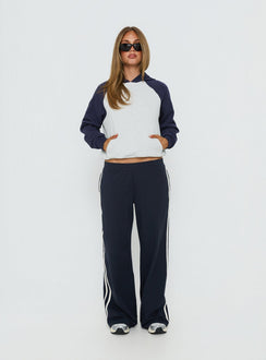 Trooper Contrast Hoodie Navy / Grey