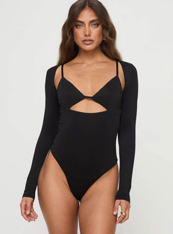 Long sleeve bodysuit Keyhole cut out, high cut leg, cheeky style bottom, press clip fastening at base Good stretch, fully lined  Princess Polly Lower Impact